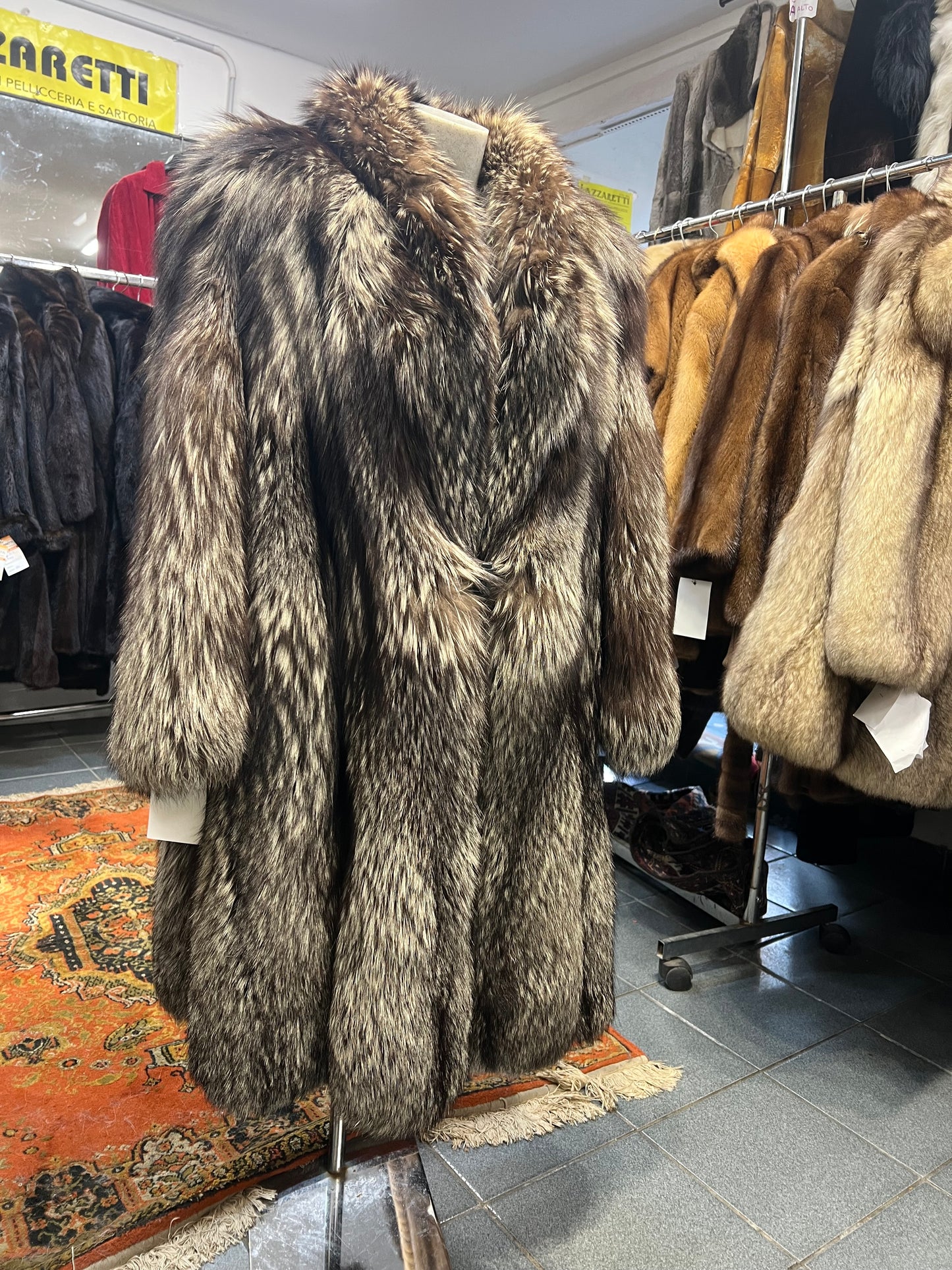 Manteau long de Renard argenté