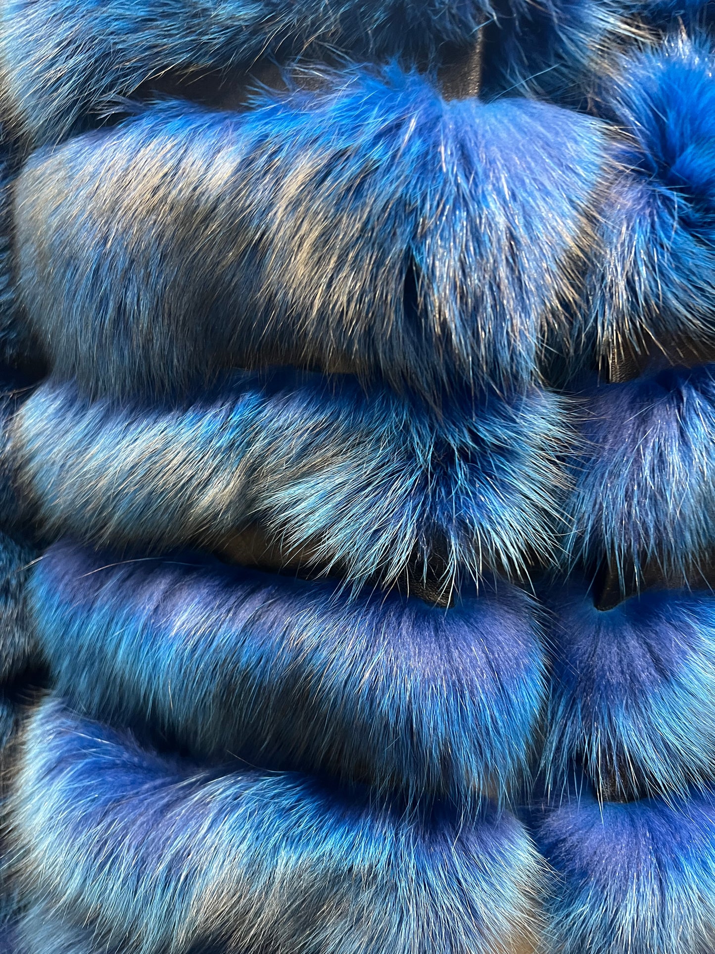 Manteau en renard bleu new collection