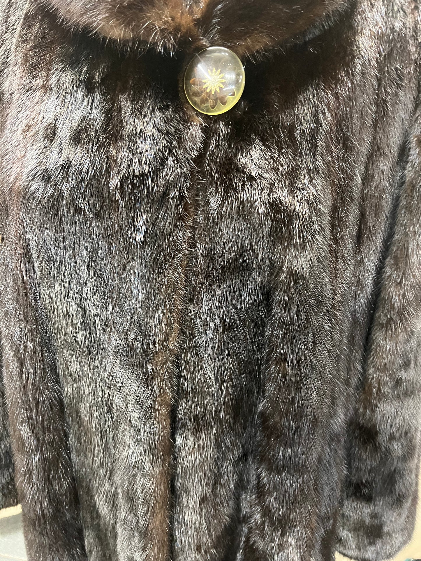 Manteau en fourrure vison long noir