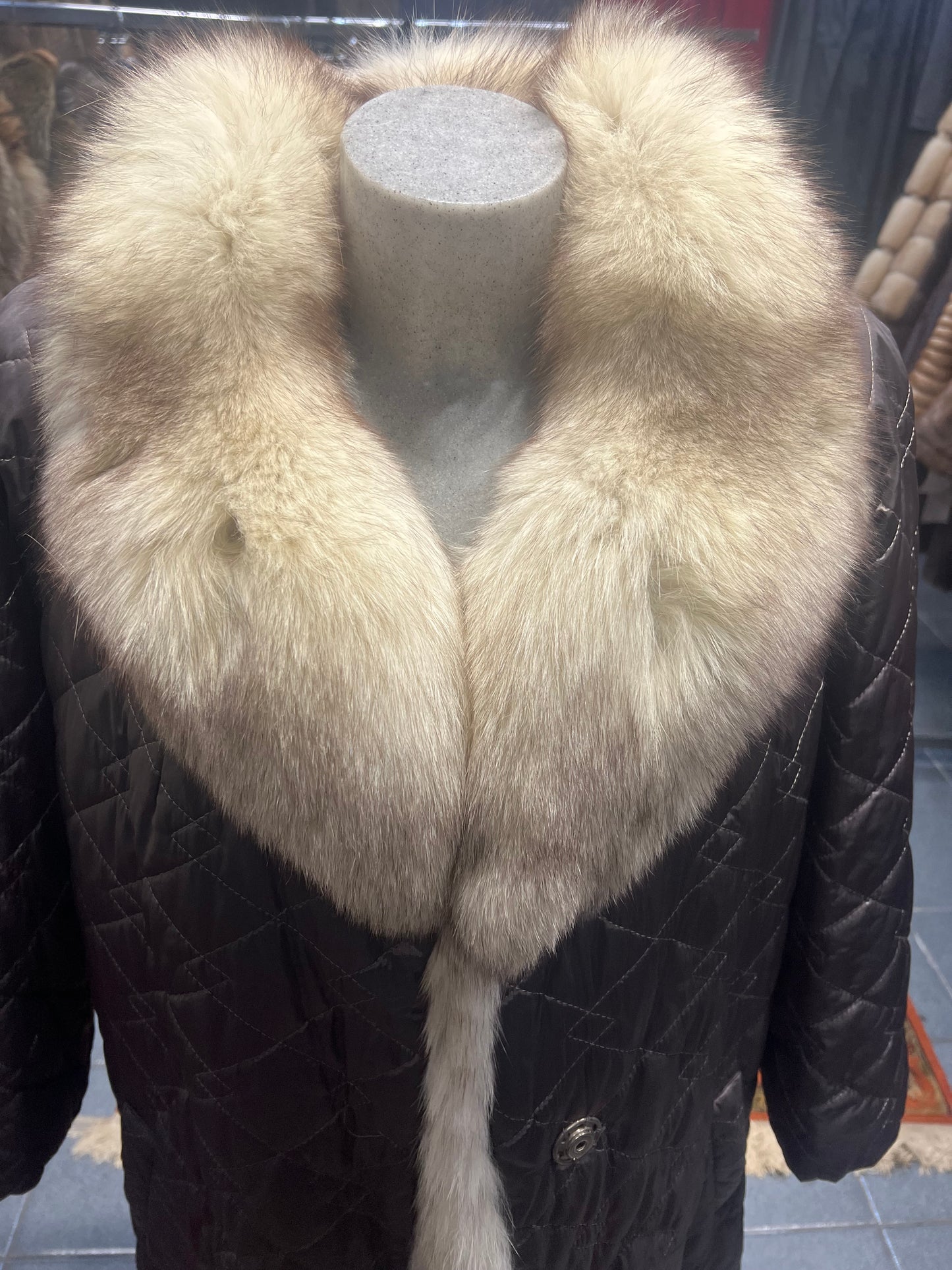 Manteau reversible doublure en renard