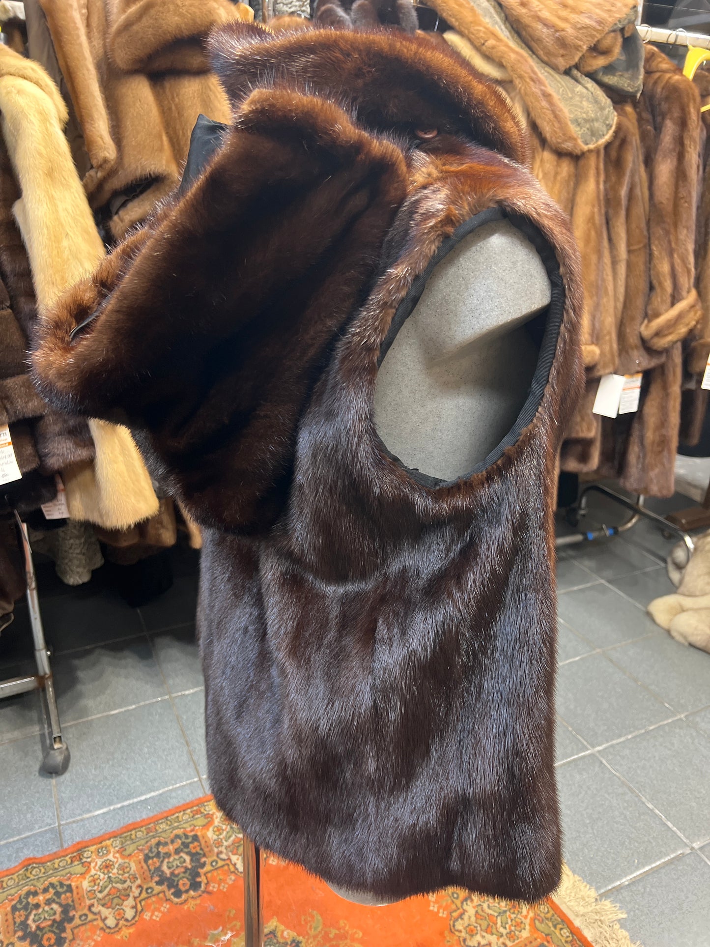 Vison Gilet avec capuche