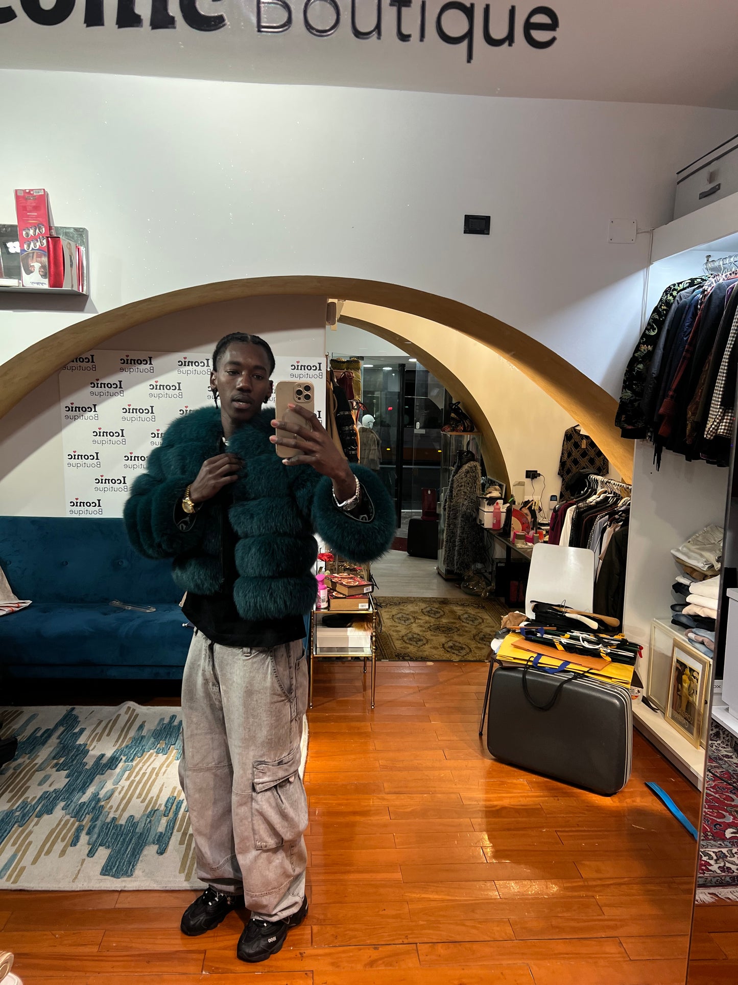 Blouson en fourrure de renard