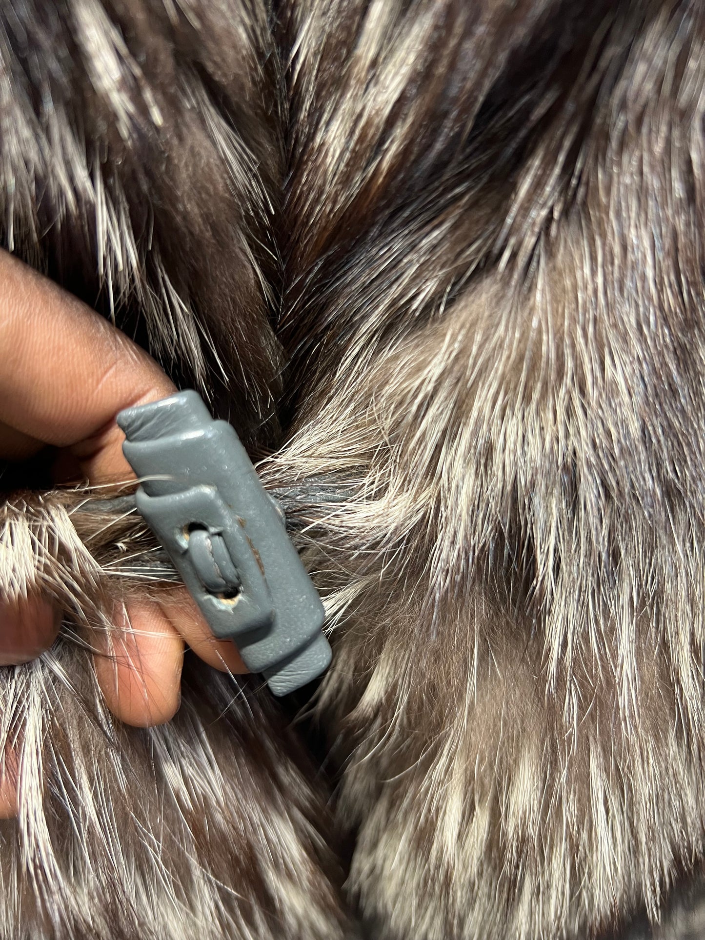 Manteau long de Renard argenté