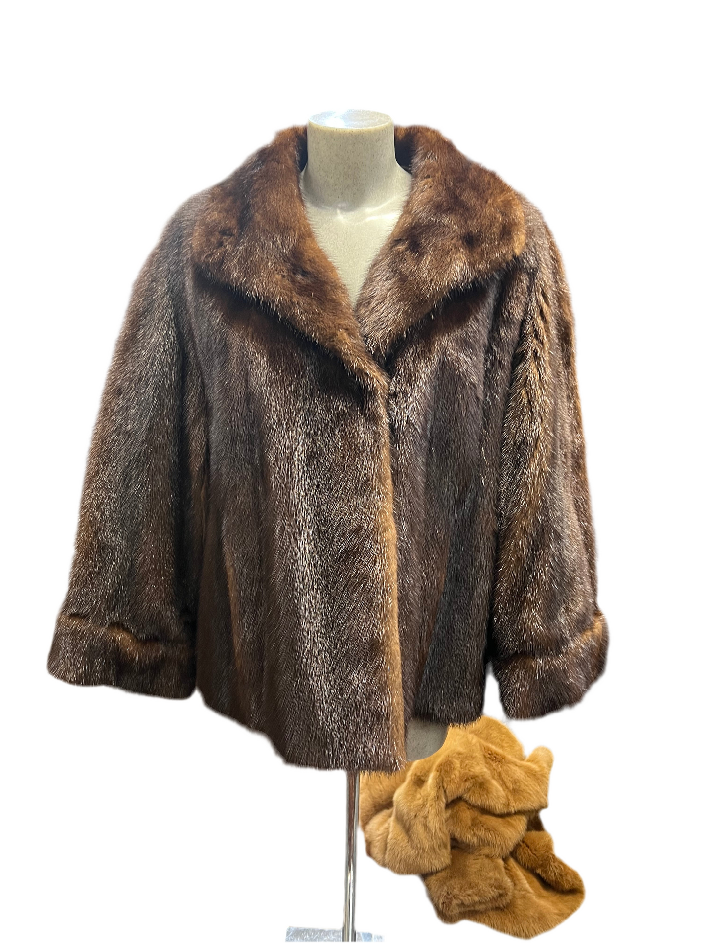 Fourrure de Vison marron foncé