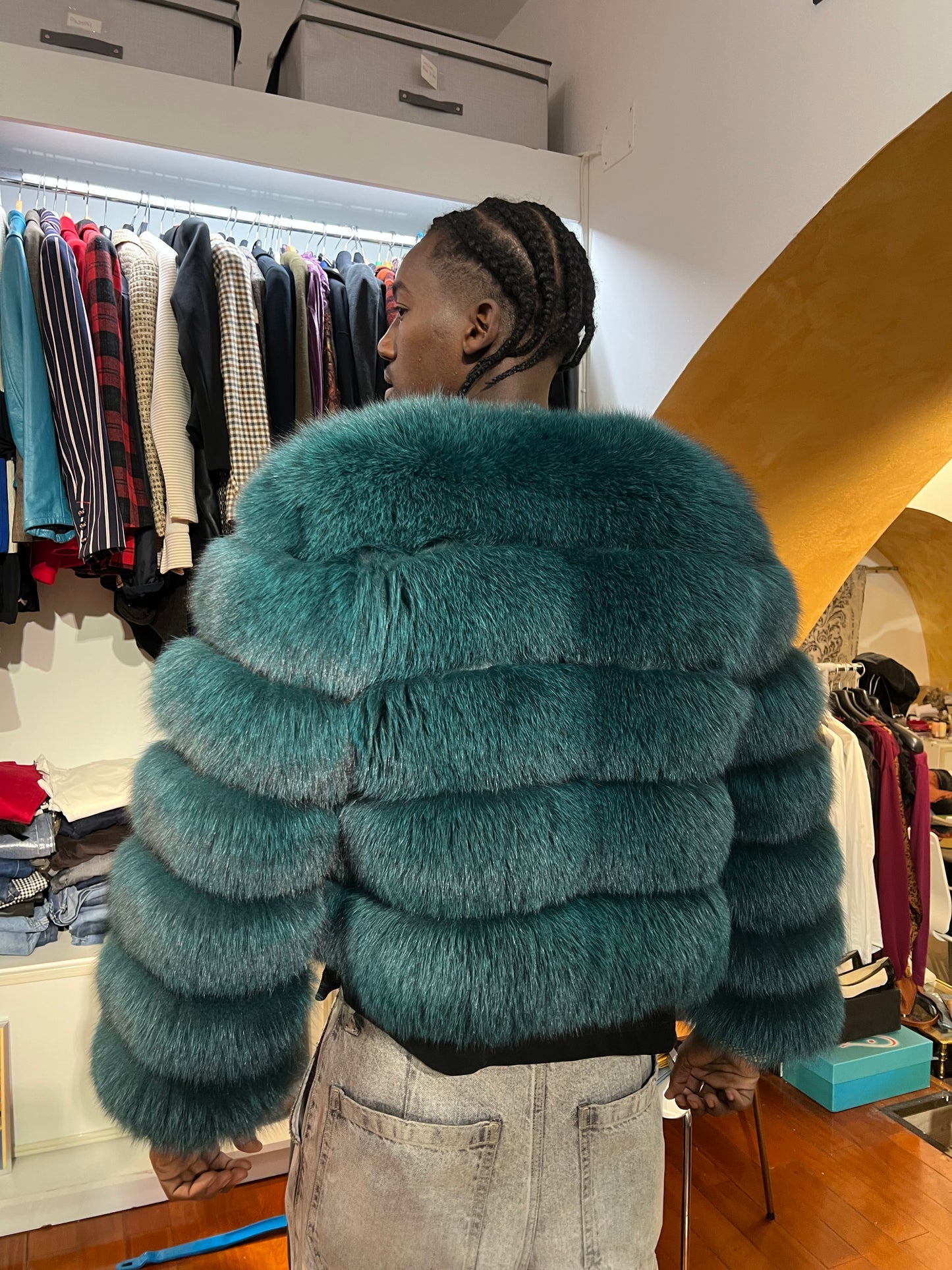 Blouson en fourrure de renard