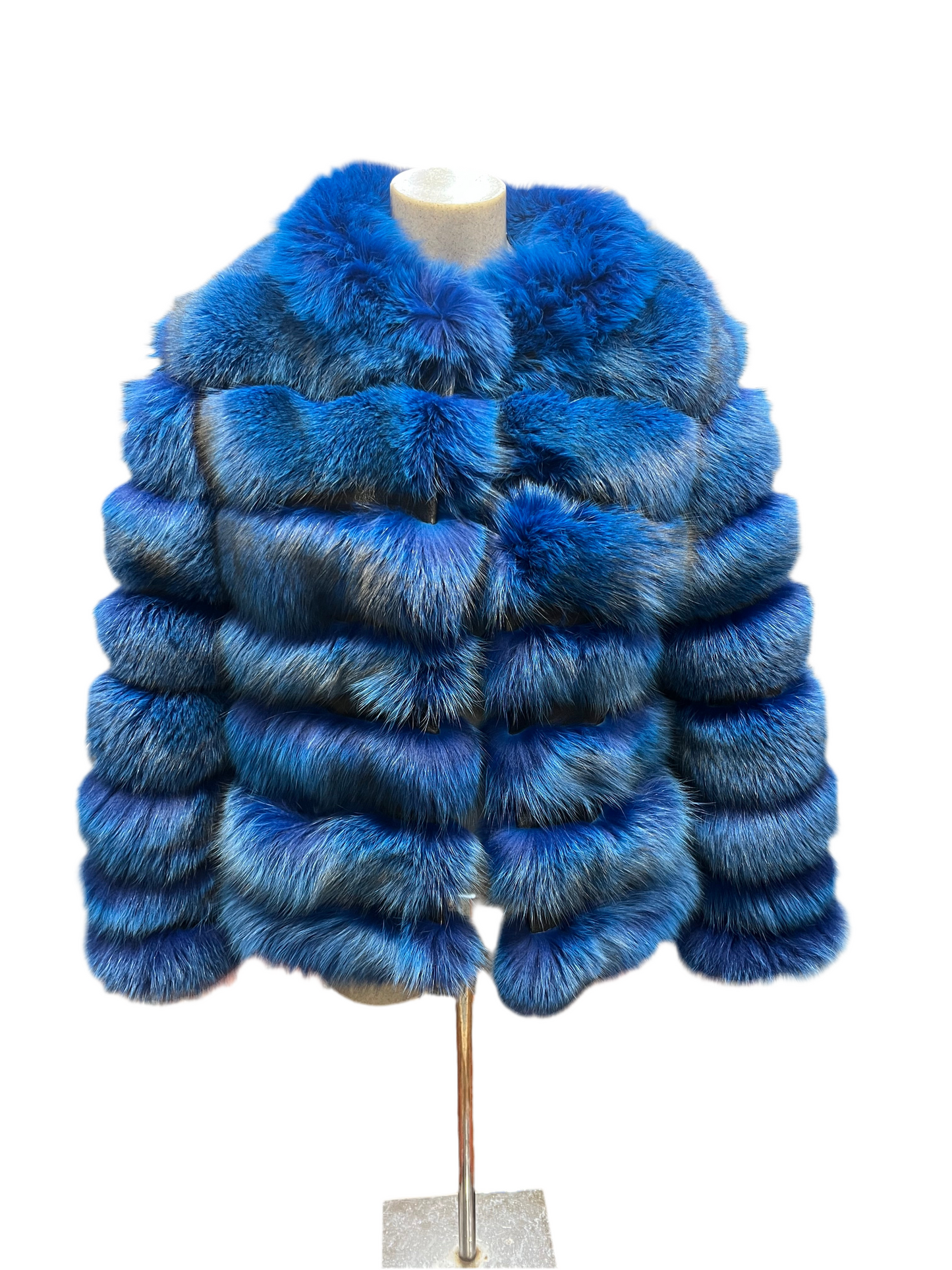 Manteau en renard bleu new collection