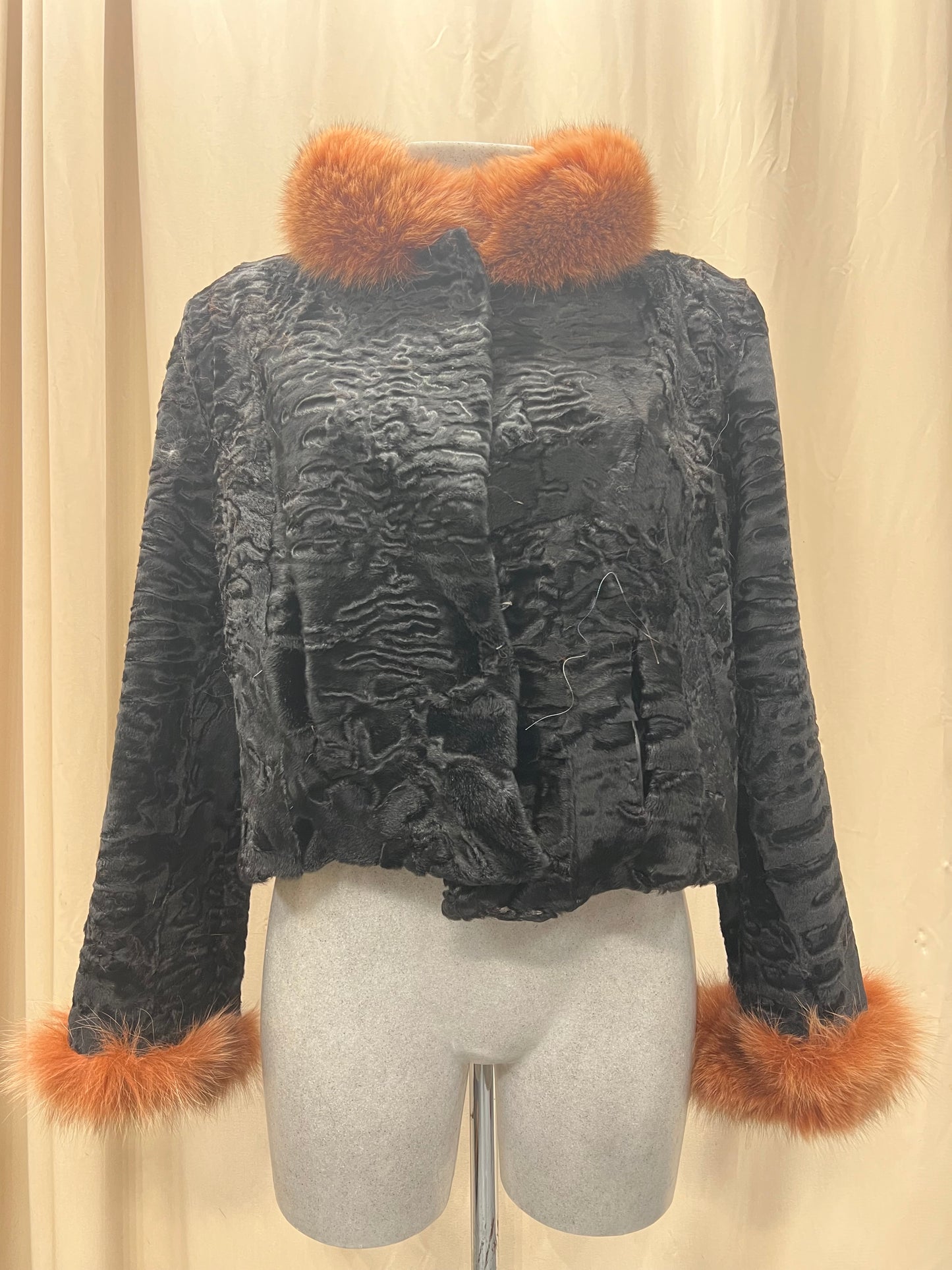 Cape Persan et Renard rose sur le col et le poignet