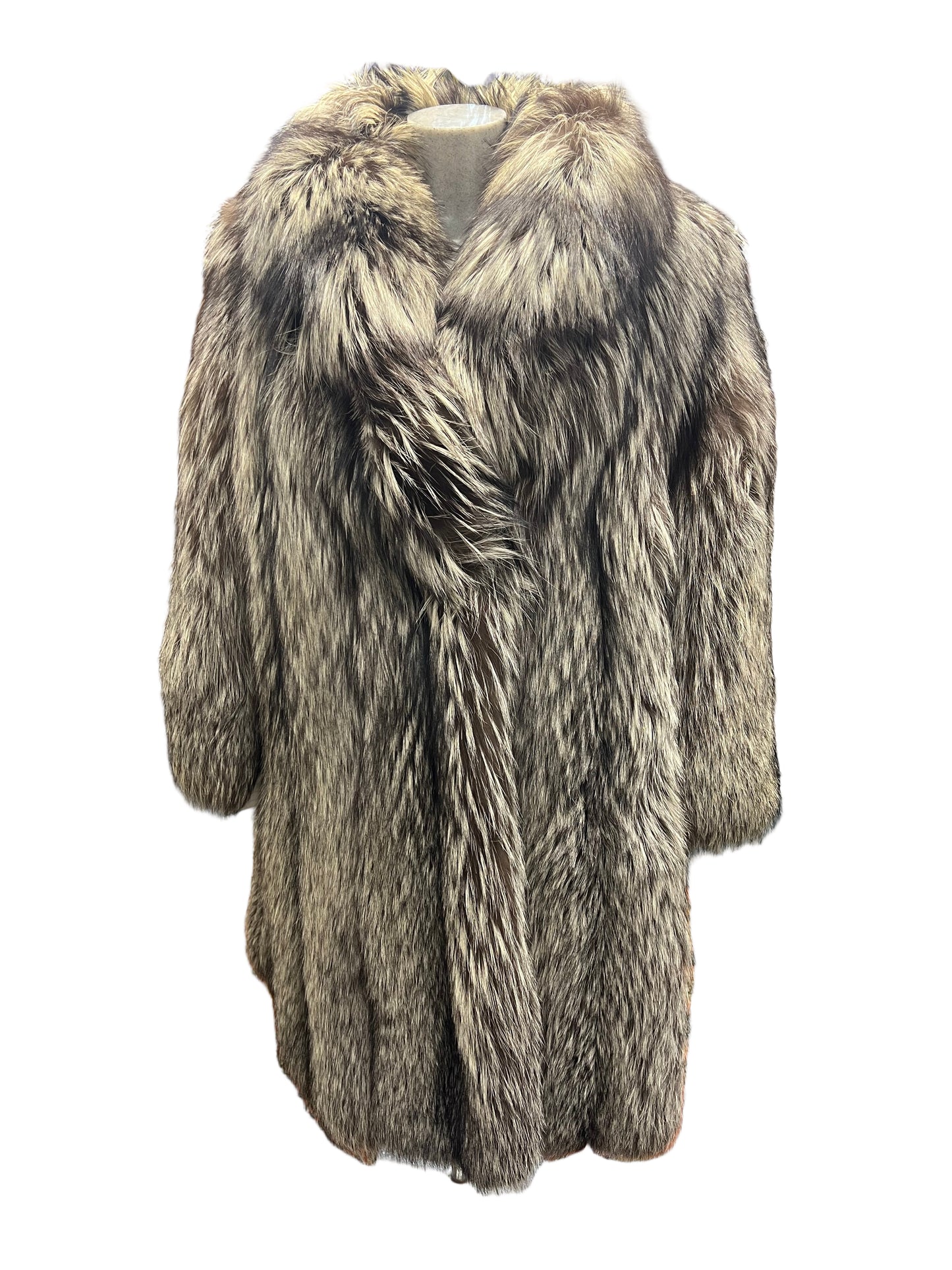 Manteau en fourrure de renard argenté