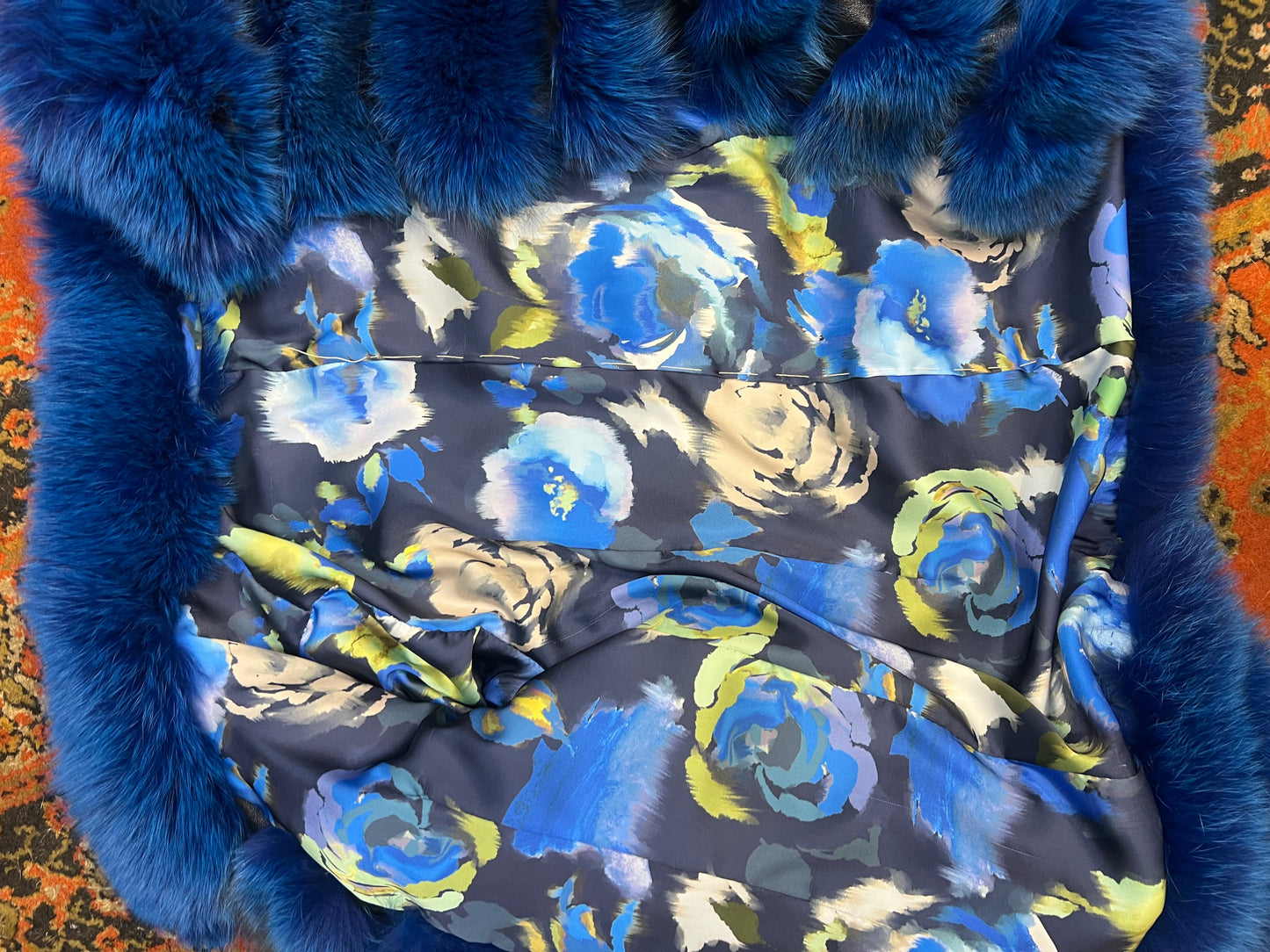 Manteau en renard bleu new collection