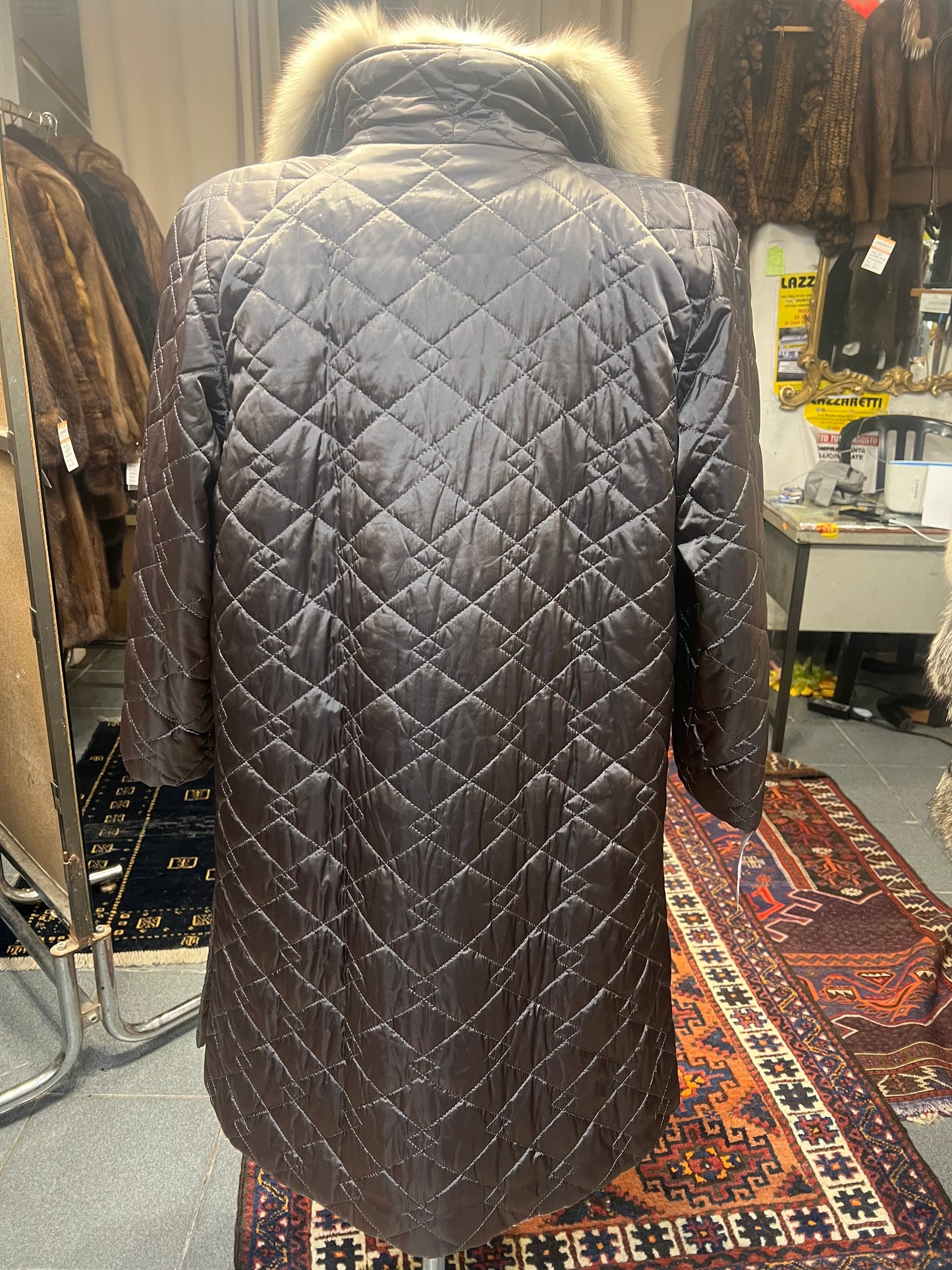 Manteau reversible doublure en renard