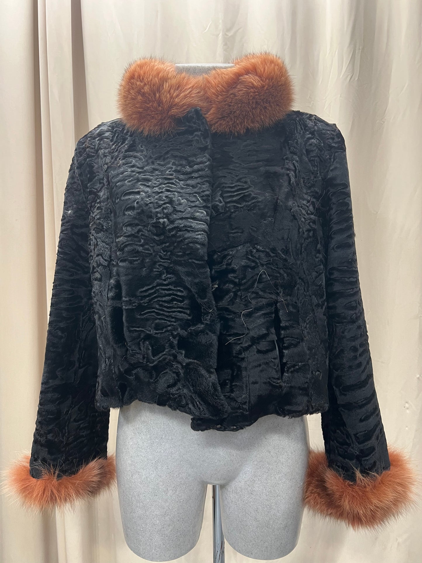 Cape Persan et Renard rose sur le col et le poignet