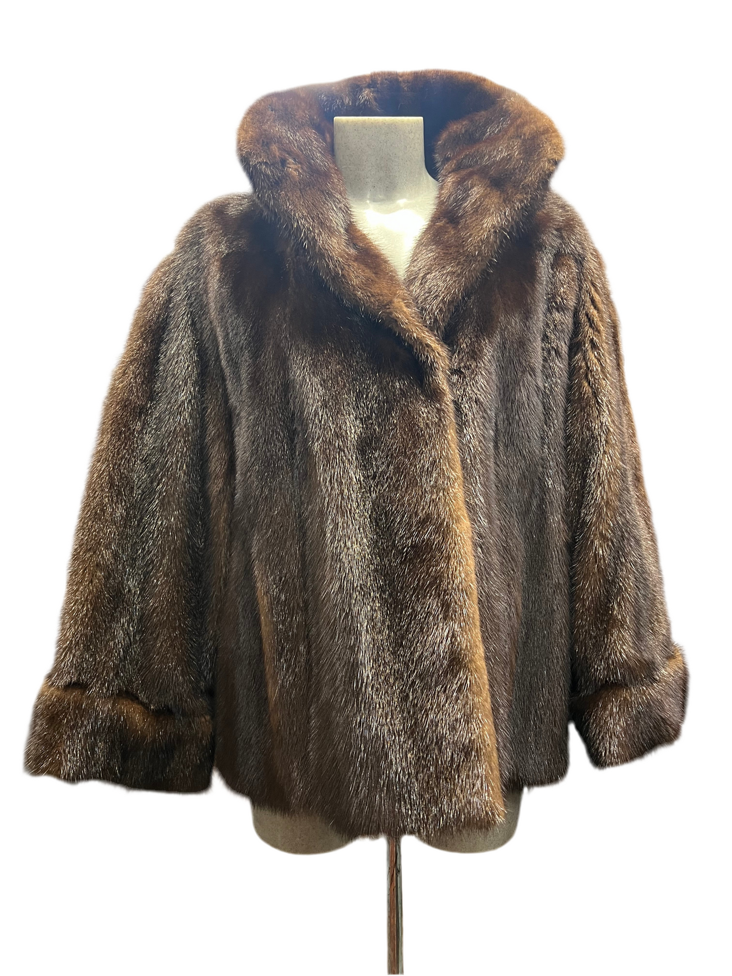 Fourrure de Vison marron foncé