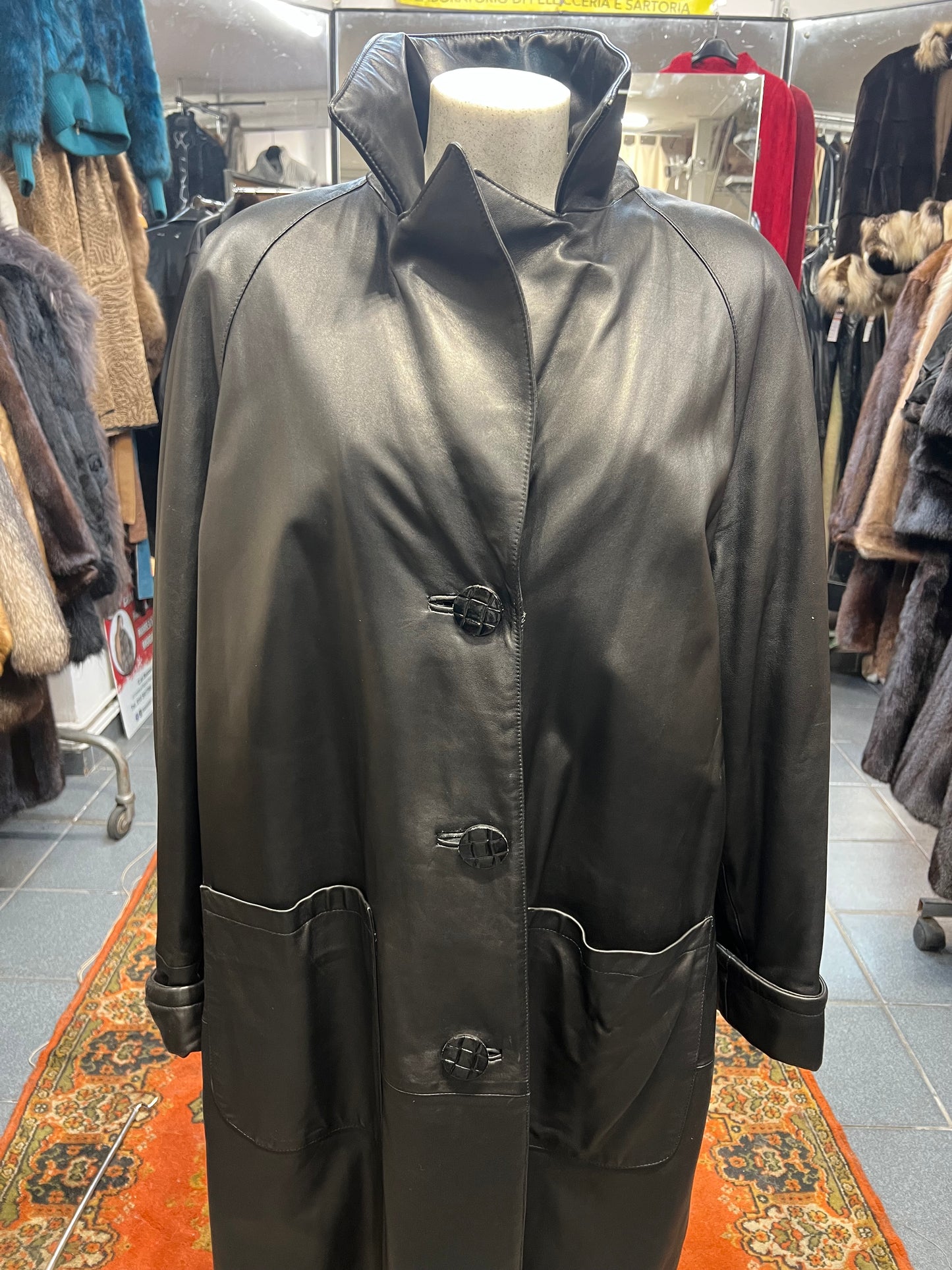 Manteau en cuir long