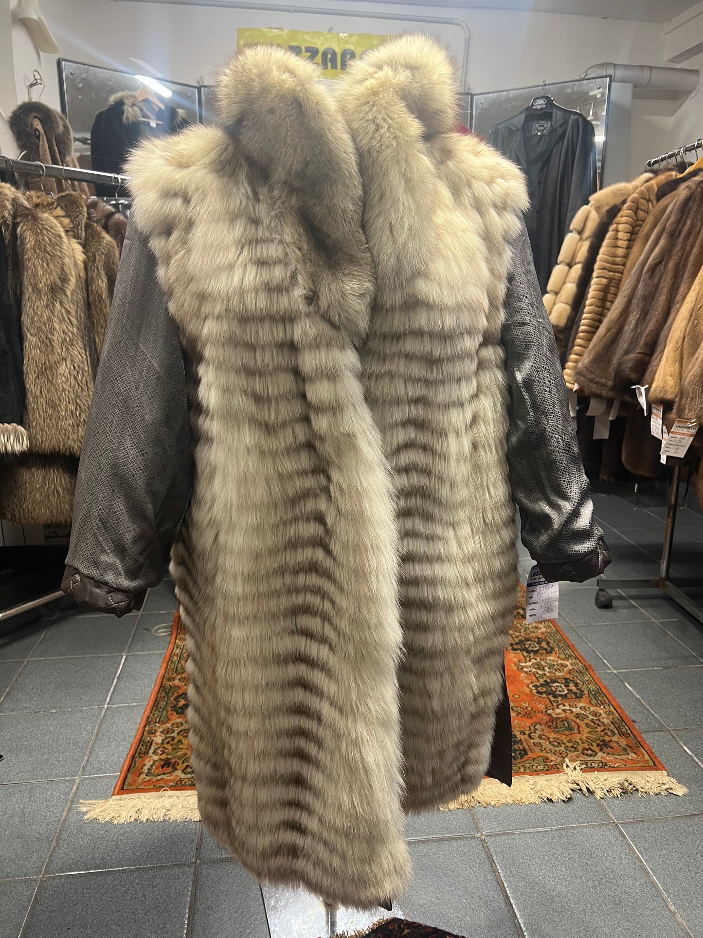 Manteau reversible doublure en renard